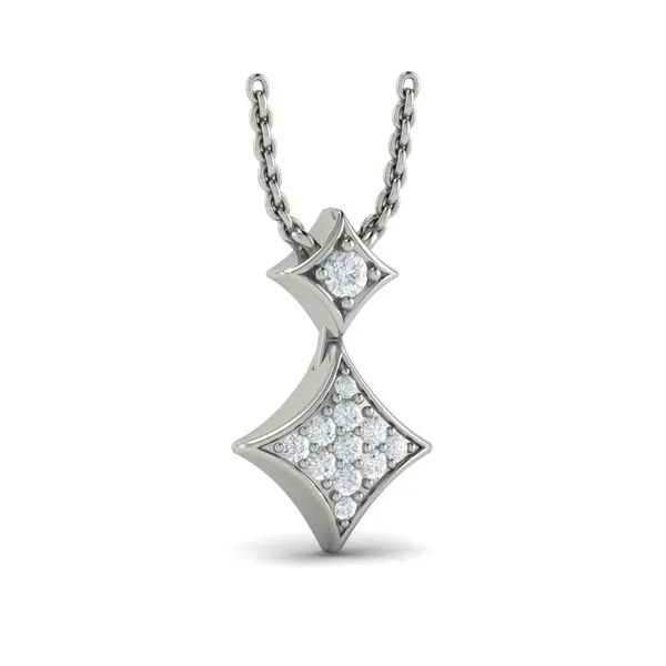 Diamond Cluster Double Vlora Star Pendant Necklace James & Williams Jewelers Berwyn, IL