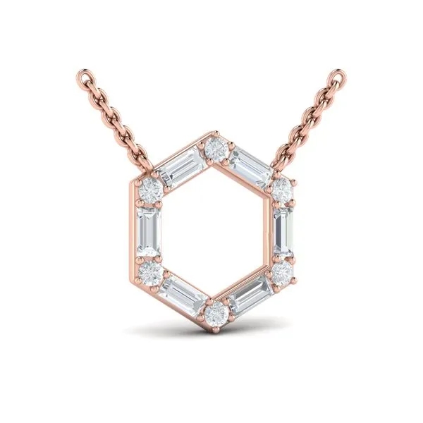 Diamond Baguette Open Honeycomb Pendant Necklace James & Williams Jewelers Berwyn, IL