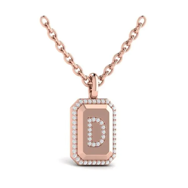 Diamond Medallion Alphabet Pendant Link Necklace, D James & Williams Jewelers Berwyn, IL