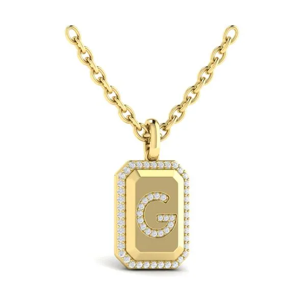 Diamond Medallion Alphabet Pendant Link Necklace, G James & Williams Jewelers Berwyn, IL