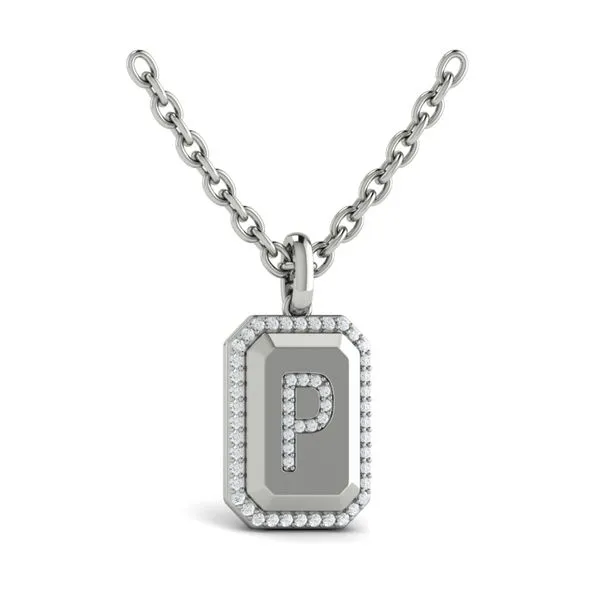 Diamond Medallion Alphabet Pendant Link Necklace, P James & Williams Jewelers Berwyn, IL
