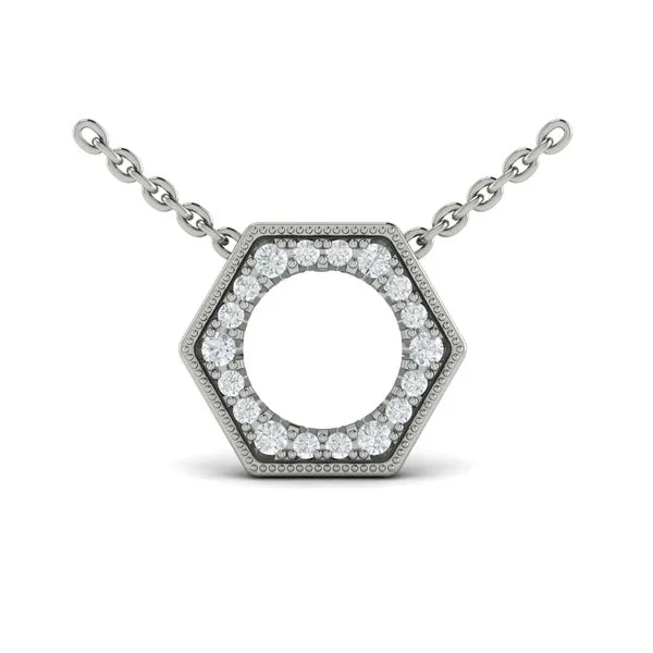 Diamond Open Honeycomb Pendant Necklace Image 2 James & Williams Jewelers Berwyn, IL