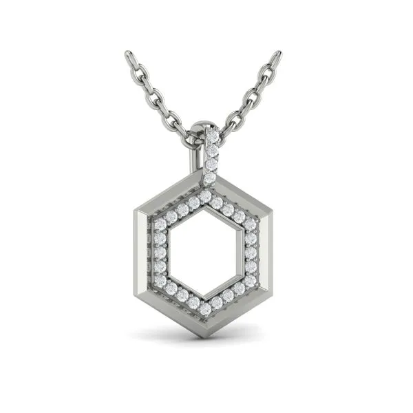 Diamond Open Honeycomb Pendant Necklace James & Williams Jewelers Berwyn, IL