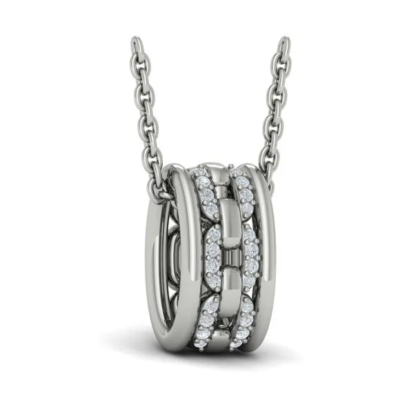 Reverse Channel Set Link with Diamonds Pendant Necklace James & Williams Jewelers Berwyn, IL