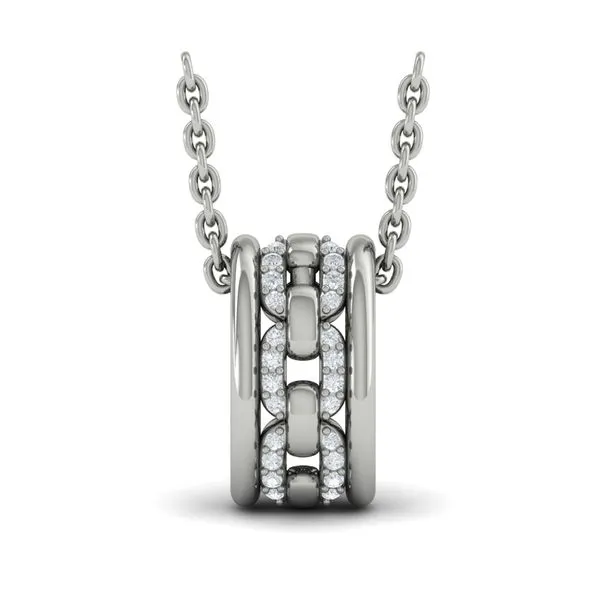 Reverse Channel Set Link with Diamonds Pendant Necklace Image 2 James & Williams Jewelers Berwyn, IL