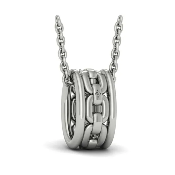Reverse Channel Set Link with Diamonds Pendant Necklace Image 3 James & Williams Jewelers Berwyn, IL