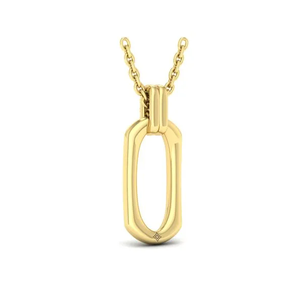 Diamond Accent North South Open Oval Pendant with Link Necklace Image 3 James & Williams Jewelers Berwyn, IL