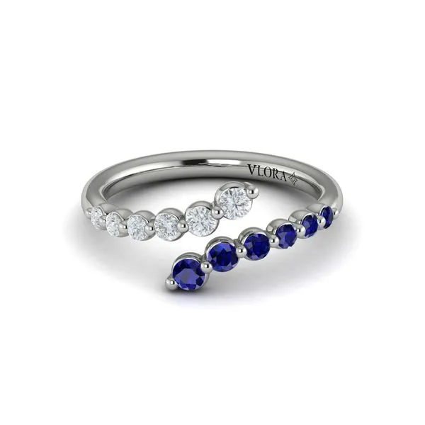 Diamond and Blue Sapphire Open Wrap Ring  Image 2 James & Williams Jewelers Berwyn, IL