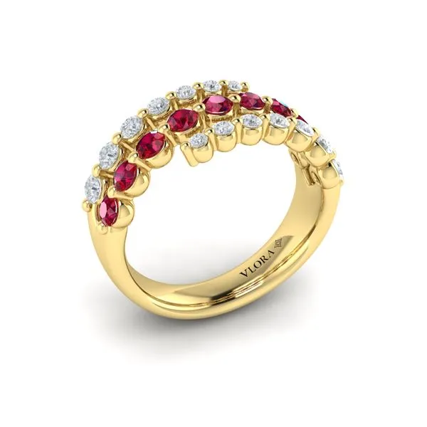Diamond and Ruby Three Row Wrap Ring James & Williams Jewelers Berwyn, IL