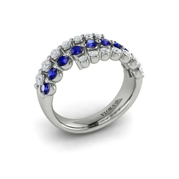 Diamond and Blue Sapphire Three Row Wrap Ring James & Williams Jewelers Berwyn, IL