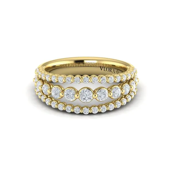 Diamond Three Row Ring Image 2 James & Williams Jewelers Berwyn, IL