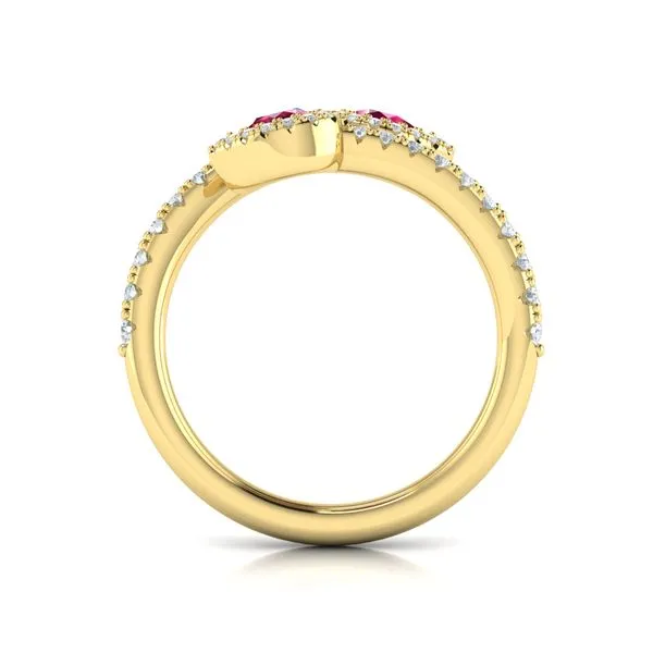 Diamond Wrapped Pear Ruby Ring Image 3 James & Williams Jewelers Berwyn, IL