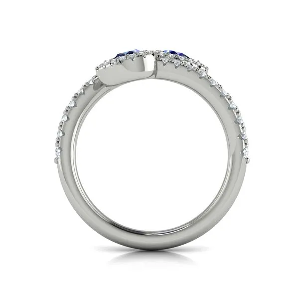 Diamond Wrapped Pear Blue Sapphire Ring Image 3 James & Williams Jewelers Berwyn, IL