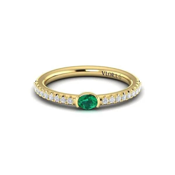Diamond and Oval Emerald Centerstone Ring  Image 2 James & Williams Jewelers Berwyn, IL