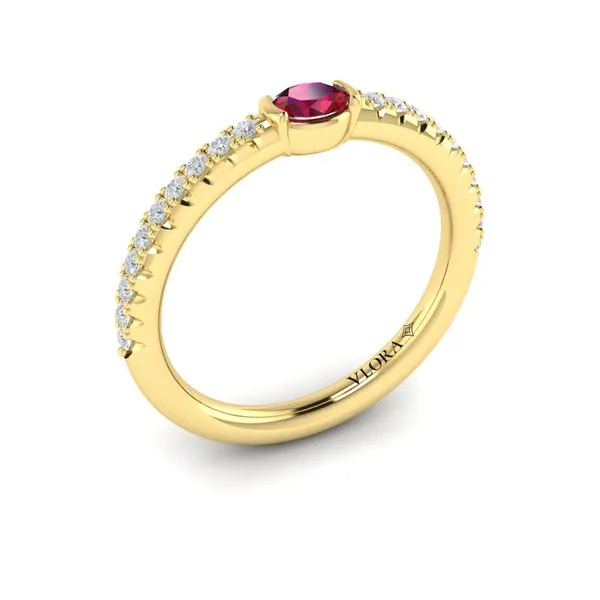 Diamond and Oval Ruby Centerstone Ring  James & Williams Jewelers Berwyn, IL