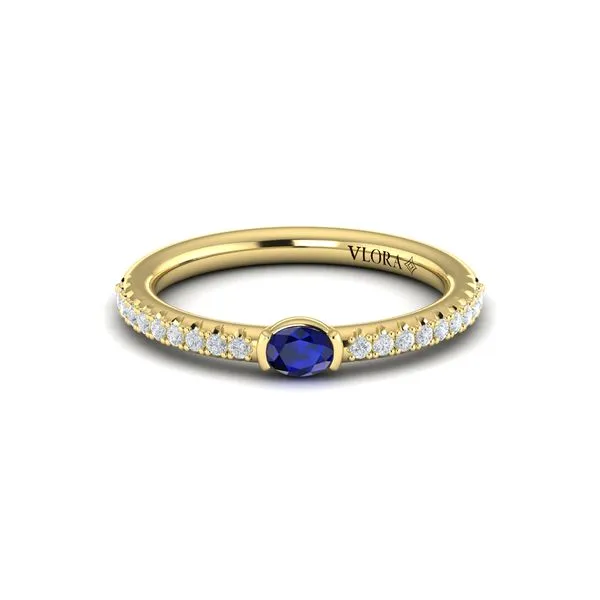 Diamond and Oval Sapphire Centerstone Ring  Image 2 James & Williams Jewelers Berwyn, IL