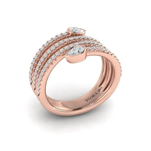 Diamond Three Row Diamond Pear Wrap Ring James & Williams Jewelers Berwyn, IL