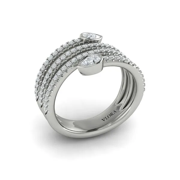Diamond Three Row Diamond Pear Wrap Ring James & Williams Jewelers Berwyn, IL