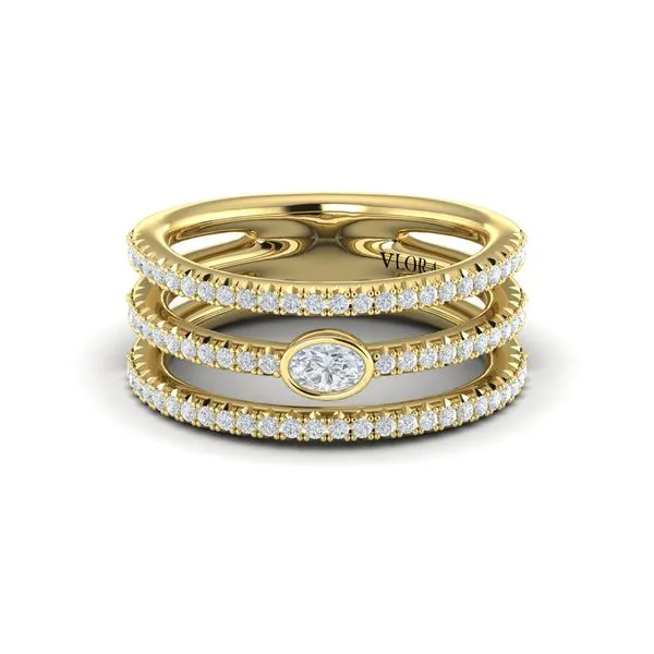 Diamond Open Three Row and Oval Centerstone  Ring  Image 2 James & Williams Jewelers Berwyn, IL