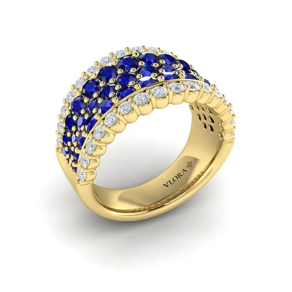 Diamond and Sapphire Multi-Row Statement Ring James & Williams Jewelers Berwyn, IL