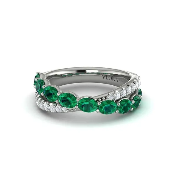Multi Diamond and Emerald Twist Statement Ring Image 2 James & Williams Jewelers Berwyn, IL