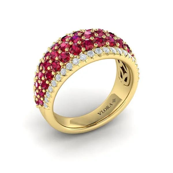 Diamond and Ruby Multi-Row Statement Ring James & Williams Jewelers Berwyn, IL