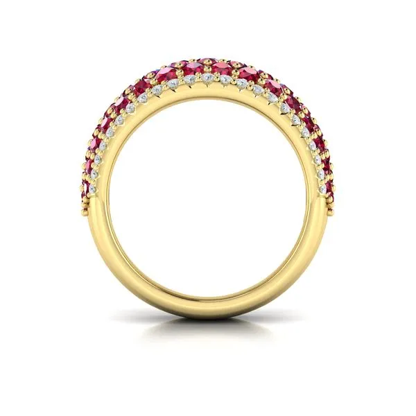 Diamond and Ruby Multi-Row Statement Ring Image 3 James & Williams Jewelers Berwyn, IL