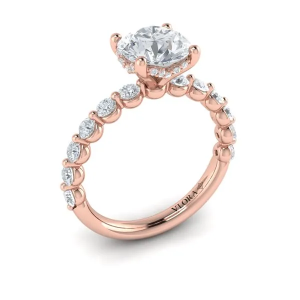 Classic Round Engagement Ring with Floating Diamond Band James & Williams Jewelers Berwyn, IL