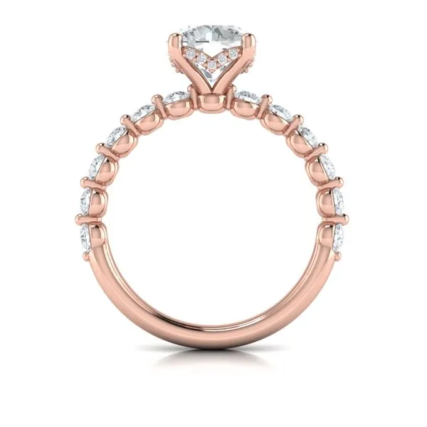 Classic Round Engagement Ring with Floating Diamond Band Image 3 James & Williams Jewelers Berwyn, IL