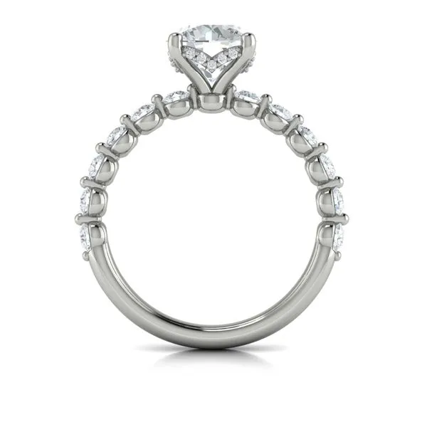 Classic Round Engagement Ring with Floating Diamond Band Image 3 James & Williams Jewelers Berwyn, IL