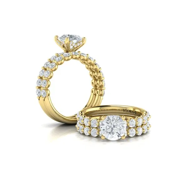 Classic Round Engagement Ring with Floating Diamond Band Image 4 James & Williams Jewelers Berwyn, IL