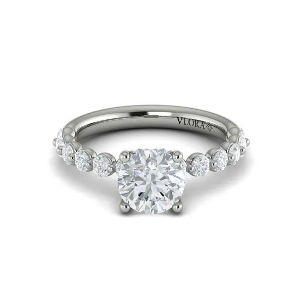 Classic Round Engagement Ring with Floating Diamond Band Image 2 James & Williams Jewelers Berwyn, IL