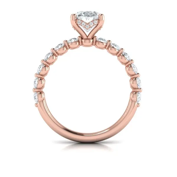 Classic Oval Engagement Ring with Floating Diamond Band Image 3 James & Williams Jewelers Berwyn, IL