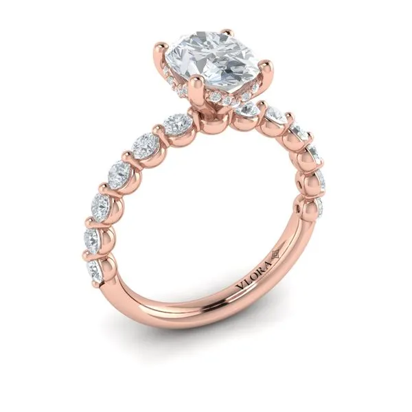 Classic Oval Engagement Ring with Floating Diamond Band James & Williams Jewelers Berwyn, IL
