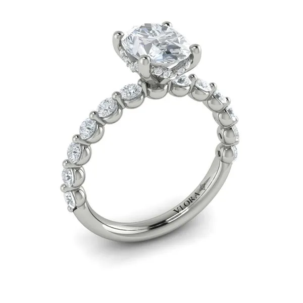 Classic Oval Engagement Ring with Floating Diamond Band James & Williams Jewelers Berwyn, IL