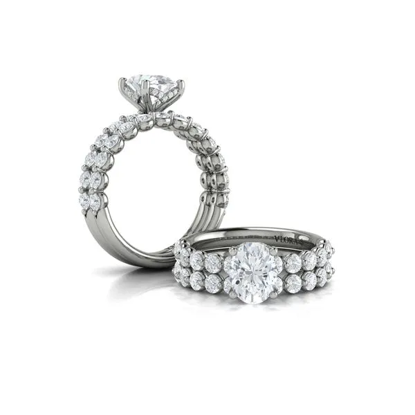 Classic Oval Engagement Ring with Floating Diamond Band Image 4 James & Williams Jewelers Berwyn, IL
