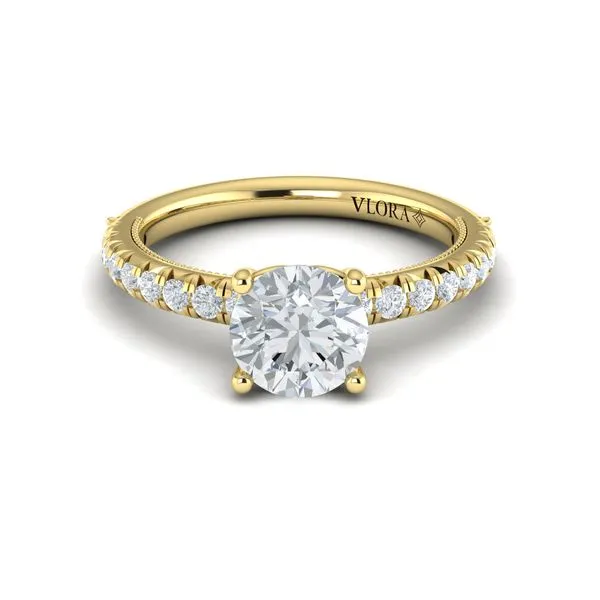 Classic French Pave Engagement Ring Image 2 James & Williams Jewelers Berwyn, IL