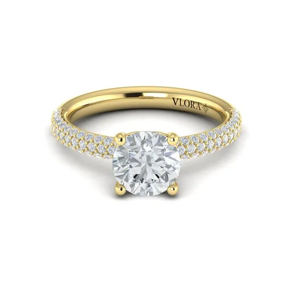 Shimmering Engagement Ring with Micropave Band Image 2 James & Williams Jewelers Berwyn, IL