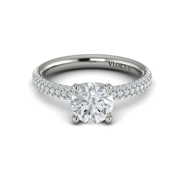 Shimmering Engagement Ring with Micropave Band Image 2 James & Williams Jewelers Berwyn, IL