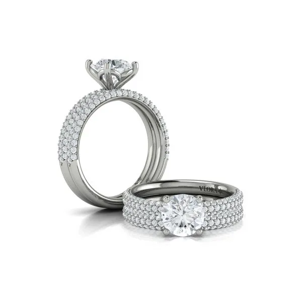 Shimmering Engagement Ring with Micropave Band Image 4 James & Williams Jewelers Berwyn, IL