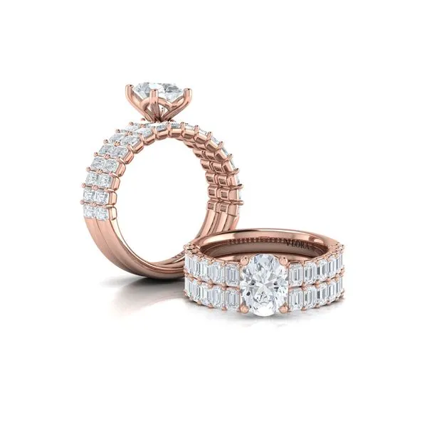 Eterna Oval Engagement Ring with Emerald Cut Band Image 4 James & Williams Jewelers Berwyn, IL