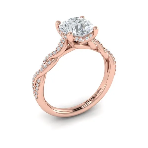 Twist Diamond Engagement Ring with Hidden Halo James & Williams Jewelers Berwyn, IL