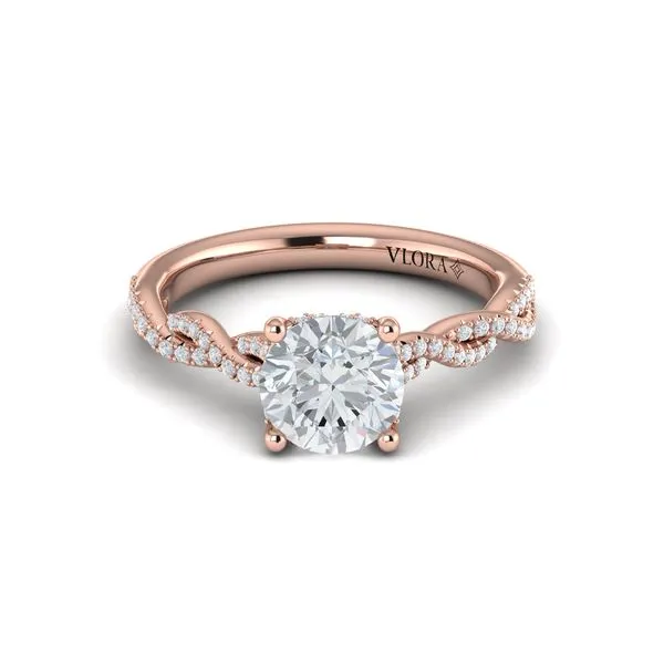 Twist Diamond Engagement Ring with Hidden Halo Image 2 James & Williams Jewelers Berwyn, IL