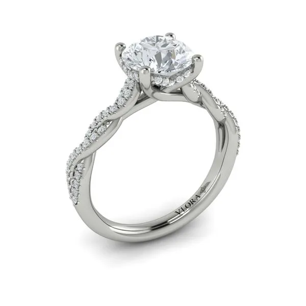 Twist Diamond Engagement Ring with Hidden Halo James & Williams Jewelers Berwyn, IL