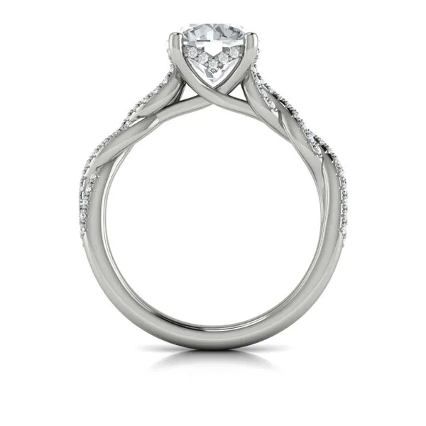 Twist Diamond Engagement Ring with Hidden Halo Image 3 James & Williams Jewelers Berwyn, IL