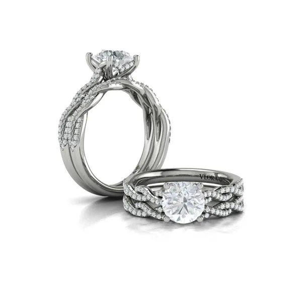 Twist Diamond Engagement Ring with Hidden Halo Image 4 James & Williams Jewelers Berwyn, IL
