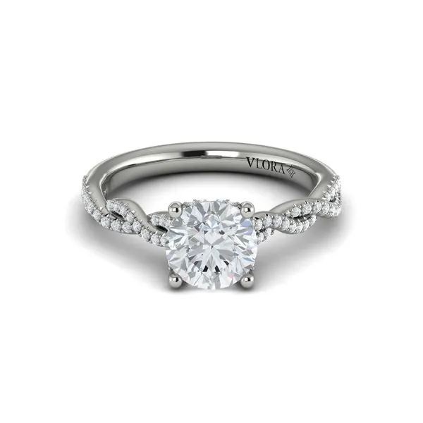 Twist Diamond Engagement Ring with Hidden Halo Image 2 James & Williams Jewelers Berwyn, IL