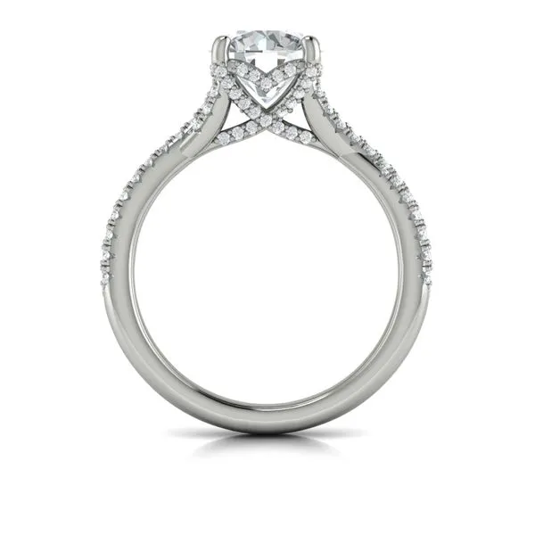 Woven Pave Round Diamond Engagement Ring Image 3 James & Williams Jewelers Berwyn, IL