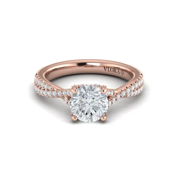 Woven Pave Round Diamond Engagement Ring Image 2 James & Williams Jewelers Berwyn, IL