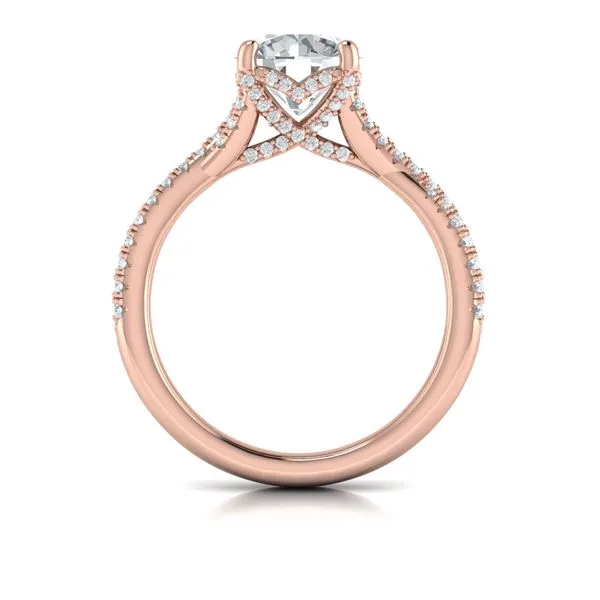 Woven Pave Round Diamond Engagement Ring Image 3 James & Williams Jewelers Berwyn, IL